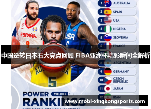 中国逆转日本五大亮点回顾 FIBA亚洲杯精彩瞬间全解析